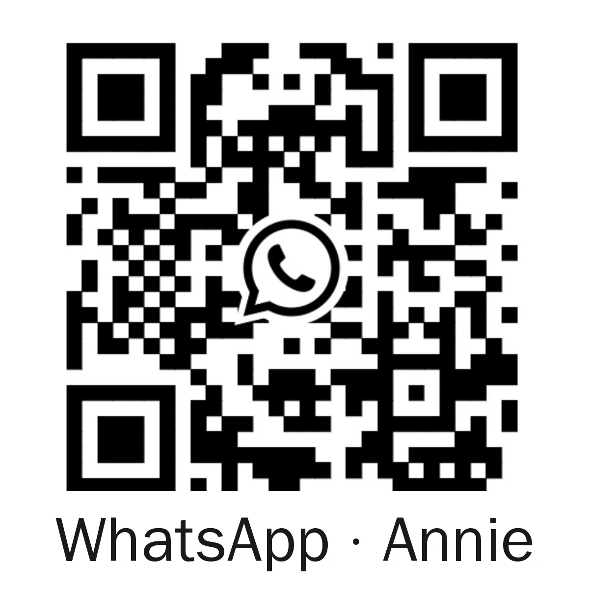WhatsApp 二维码：Annie